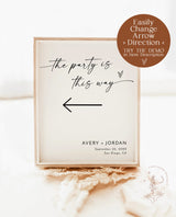 Minimalist Wedding Direction Sign | Wedding This Way Sign | Wedding Direction Sign Template | Modern Wedding Arrow Sign | This Way Sign | M9