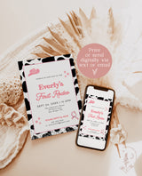 First Rodeo Birthday Invitation Template | Cowgirl Birthday Invite | Wild West Birthday | Girl Birthday Invite | Southwest Country Invite D2