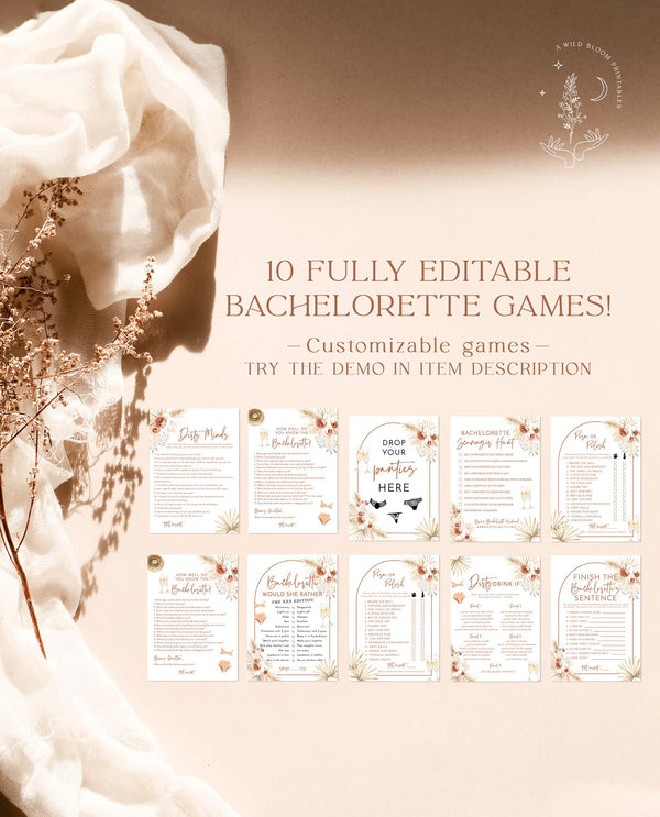 Bachelorette Party Game Bundle | Dirty Bachelorette Party Game | Tropical Bachelorette Drinking Games | Palm Springs Bachelorette | A2