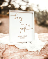 Wear Your Guess Game Sign | He or She What Will Baby Be Sign | Gender Guess Board | Gender Neutral Baby Shower | He or She Gender Reveal BM1