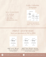 Bartender Tip Sign Template | Modern Minimalist Wedding Tip Jar Sign | Tip Your Bartender Sign | Feeling Tipsy | Editable Template | M9