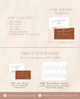 Minimalist Loyalty Card Design | Terracotta Loyalty Card Template | Customer Loyalty Cards | Modern Small Business | Boho Business Cards M9