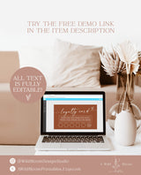 Minimalist Loyalty Card Design | Terracotta Loyalty Card Template | Customer Loyalty Cards | Modern Small Business | Boho Business Cards M9