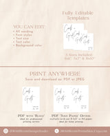 Minimalist Wedding Sign Bundle | Boho Wedding Signs | Modern Minimalist Wedding Signs | Reception Sign Bundle | Editable Templates | M7