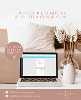 Minimalist Wedding Program | Winter Wedding | Order of Service | Boho Wedding Program | Modern Wedding Program | Editable Template | M9