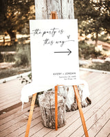 Minimalist Wedding Direction Sign | Wedding Direction Sign Template | Direction Arrow Sign | Modern Wedding Arrow Sign | This Way Sign | M9