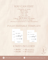 Minimalist Wedding Direction Sign | Wedding Direction Sign Template | Wedding This Way Sign | Modern Wedding Arrow Sign | This Way Sign | M9