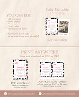 First Rodeo Birthday Invitation Template | Cowgirl Birthday Invite | Wild West Birthday | Girl Birthday Invite | Southwest Country Invite D2