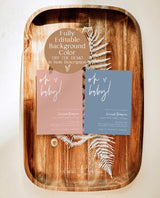 Minimalist Baby Shower Invitation Template | Gender Neutral Baby Shower Invite | Oh Baby | Modern Beige Baby Shower Invite | BM1