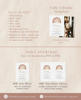 A Little Ray of Sunshine Baby Shower | Rainbow Baby Shower Invitation | Gender Neutral Shower Invite | Bohemian Baby Shower Template | S2