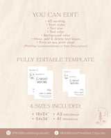 The Night Before Welcome Sign | Modern Wedding Rehearsal Welcome Sign | Minimalist Rehearsal Dinner Welcome Sign | Editable Template | M7