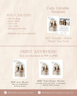 Minimalist Wedding Thank You Card | Modern Wedding Photo Thank You Card | Boho Wedding Thank You Card | Modern Minimalist Wedding | M7