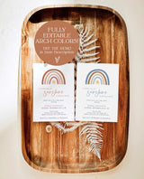 A Little Ray of Sunshine Baby Shower | Rainbow Baby Shower Invitation | Gender Neutral Shower Invite | Bohemian Baby Shower Template | S2