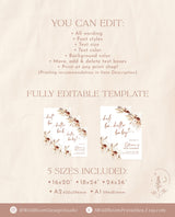 Fall Baby Shower Welcome Sign | Terracotta Baby Shower Welcome Poster | Boho Baby Shower Welcome Sign | Bohemian Welcome Sign | A7