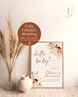 Fall Baby Shower Welcome Sign | Terracotta Baby Shower Welcome Poster | Boho Baby Shower Welcome Sign | Bohemian Welcome Sign | A7