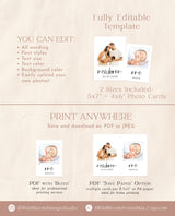 First Birthday Photo Banner | Minimalist Monthly Milestone Photo Cards | Gender Neutral First Birthday | Modern Boho First Birthday | M9