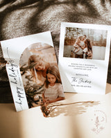 Photo Holiday Card Template | Boho Christmas Card | Minimalist Christmas Card | Happy Holidays | Arch Christmas Card | Editable Template M9