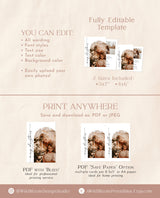 Photo Christmas Card Template | Minimalist Christmas Card | Boho Holiday Card | Merry Christmas | Arch Christmas Card | Editable Template M9