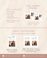 Photo Holiday Card Template | Arch Christmas Card | Boho Minimalist Christmas Card | Happy Holidays | Arch Photo Card | Editable Template M7