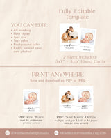 First Birthday Photo Banner | Minimalist Monthly Milestone Photo Cards | Modern Boho First Birthday | Gender Neutral First Birthday | M9