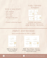 Brunch and Bubbly Custom Signage Template | Customizable Shower Signs | Editable Template | Modern Minimalist Bridal Brunch Shower Sign | B2