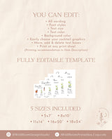 Signature Drinks Sign Template | Signature Cocktail Sign | Minimalist Wedding Bar Menu Sign | His and Hers Bar Sign | Editable Template | M5