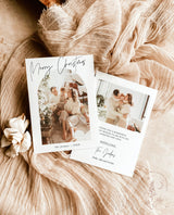 Photo Christmas Card Template | Boho Holiday Card | Arch Christmas Card | Minimalist Christmas Card | Merry Christmas | Editable Template M7