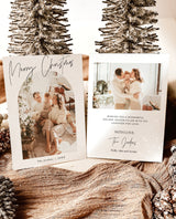 Photo Christmas Card Template | Boho Holiday Card | Arch Christmas Card | Minimalist Christmas Card | Merry Christmas | Editable Template M7