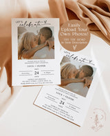 Engagement Party Invite Template | Minimalist Couples Shower Invite | Modern Engagement Party Invite | Editable Template | M9