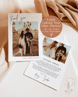 Modern Wedding Thank You Card | Minimalist Wedding Photo Thank You Card | Boho Wedding Thank You Card | Modern Minimalist Wedding | M7