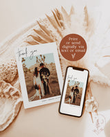 Modern Wedding Thank You Card | Minimalist Wedding Photo Thank You Card | Boho Wedding Thank You Card | Modern Minimalist Wedding | M7