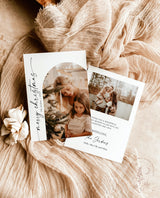 Photo Christmas Card Template | Minimalist Christmas Card | Boho Holiday Card | Merry Christmas | Arch Christmas Card | Editable Template M9