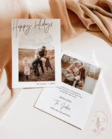 Photo Holiday Card Template | Boho Minimalist Christmas Card | Arch Christmas Card | Happy Holidays | Arch Photo Card | Editable Template M7