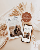 Photo Holiday Card Template | Boho Minimalist Christmas Card | Arch Christmas Card | Happy Holidays | Arch Photo Card | Editable Template M7