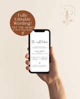 Rehearsal Dinner Text Invitation Template | Modern Minimalist Wedding Rehearsal Evite | Electronic Dinner Invite | Editable Template | M4