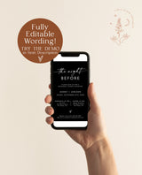 Digital Rehearsal Dinner Invitation | Modern Minimalist Wedding Rehearsal Evite | Electronic Text Dinner Invite | Editable Template | M9