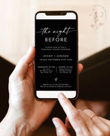 Digital Rehearsal Dinner Invitation | Modern Minimalist Wedding Rehearsal Evite | Electronic Text Dinner Invite | Editable Template | M9