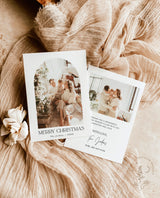 Photo Christmas Card Template | Boho Holiday Card | Minimalist Christmas Card | Arch Christmas Card | Merry Christmas | Editable Template M7