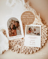 Photo Christmas Card Template | Terracotta Christmas Card | Boho Christmas Card | Merry Christmas | Boho Holiday Card | Editable Template M7