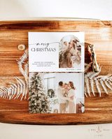 Photo Christmas Card Template | Boho Holiday Card | Minimalist Christmas Card | Arch Christmas Card | Merry Christmas | Editable Template M9