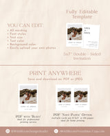 Photo Save the Date Invitation Template | Modern Save the Date | Minimalist Save the Date | Boho Save the Date Cards | Editable Template M5