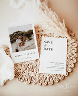 Photo Save the Date Invitation Template | Modern Save the Date | Minimalist Save the Date | Boho Save the Date Cards | Editable Template M5