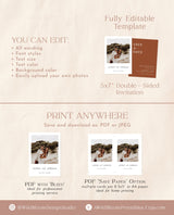 Photo Save the Date Invitation | Modern Terracotta Save the Date | Minimalist Save the Date | Boho Save the Date Card | Editable Template M5