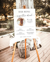 Pet Signature Cocktail Sign | Dog Signature Drink Sign | Minimalist Wedding Bar Menu | Dog Signature Cocktail Sign | Editable Template | M9