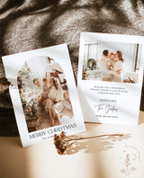 Photo Christmas Card Template | Boho Holiday Card | Minimalist Christmas Card | Arch Christmas Card | Merry Christmas | Editable Template M7