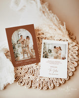 Photo Christmas Card Template | Terracotta Christmas Card | Boho Holiday Card | Boho Christmas Card | Merry Christmas | Editable Template M7