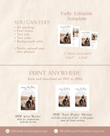 Photo Merry Christmas Card Template | Arch Christmas Card | Boho Holiday Card | Minimalist Christmas Card | Joyful Editable Template | M4