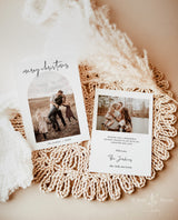 Photo Merry Christmas Card Template | Arch Christmas Card | Boho Holiday Card | Minimalist Christmas Card | Joyful Editable Template | M4