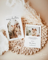 Photo Merry Christmas Card Template | Boho Holiday Card | Minimalist Christmas Card | Arch Christmas Card | Joyful Editable Template | M4