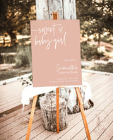 Boho Baby Shower Welcome Sign | Girl Baby Shower Welcome Sign | Pink Baby Shower | Sweet Baby Girl | Modern Baby Shower Welcome Poster | BM1